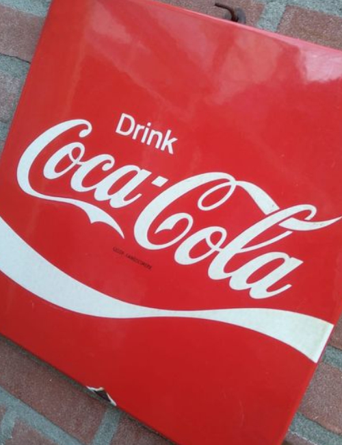 Enseigne publicitaire émaillée ancienne Coca Cola