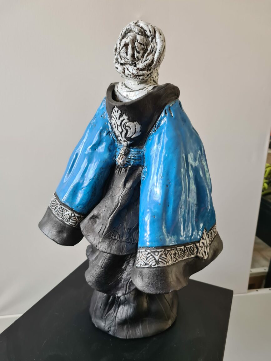 Touareg bleu et blanc - Céramique Raku – Image 2