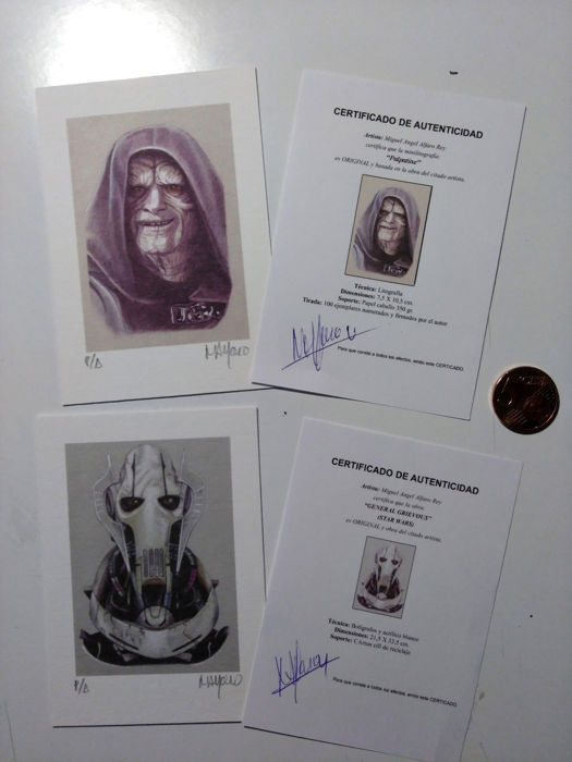 Star Wars - Lithographies numérotées - Palpatine et général Grivious
