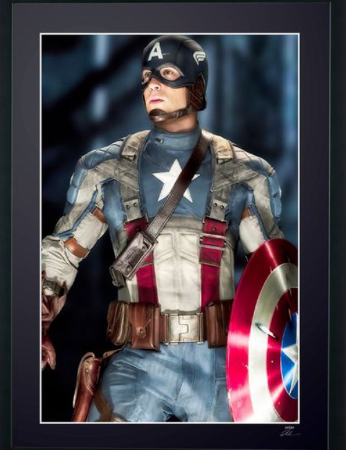 Marvel : Captain America - Chris Evans - Photo numérotée - Très très rare