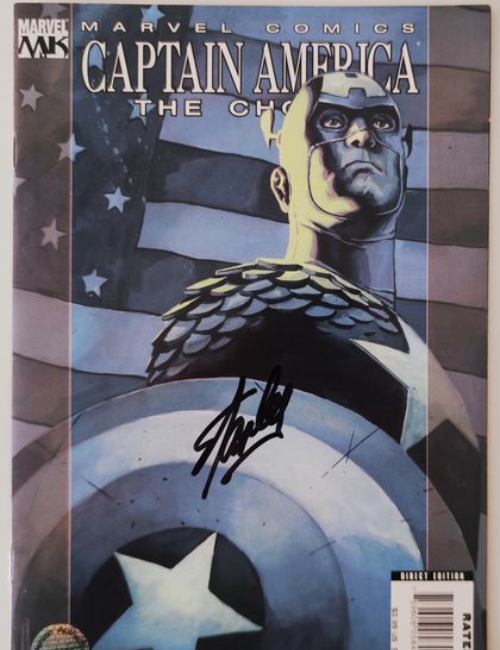 Captain America signé par Stan Lee