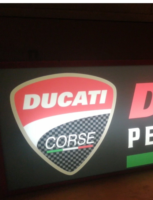 Enseigne publicitaire lumineuse Ducati Corse - Collector et rare