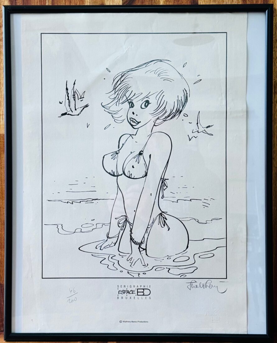 François Walthéry - Natacha - lithographie d'artiste signée